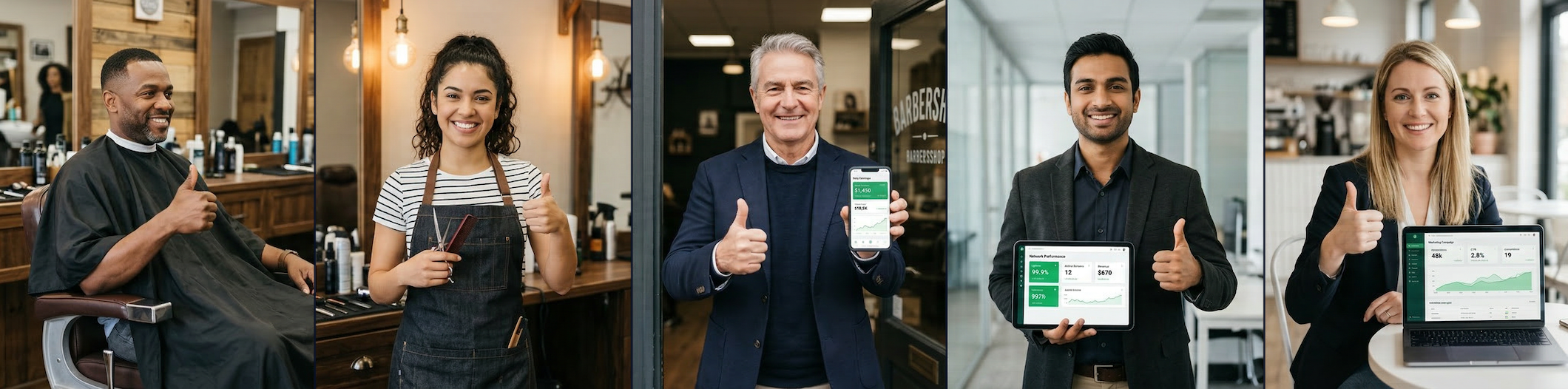 Everyone wins — salon guest, stylist, venue owner, advertiser, network operator